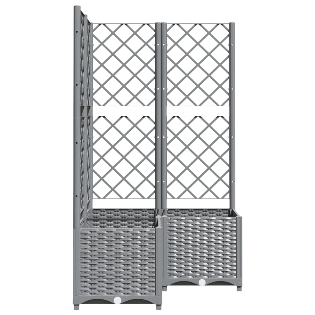 Jardinera Con Enrejado Pp Gris Claro 80x80x136 Cm_4