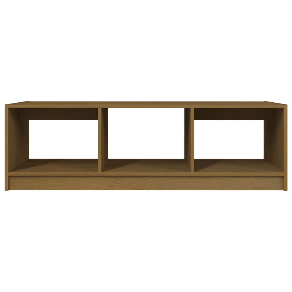 Mesa De Centro De Madera Maciza Pino Marrón Miel 110x50x34 Cm_3