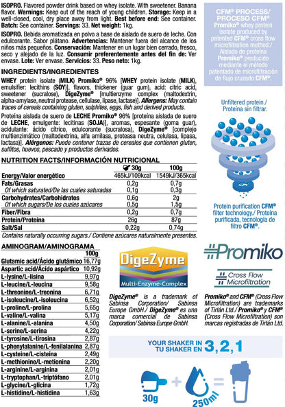 Isopro Cfm - 1kg - Platano - Proteína De Aislado De Suero Isolate - Quamtrax_5