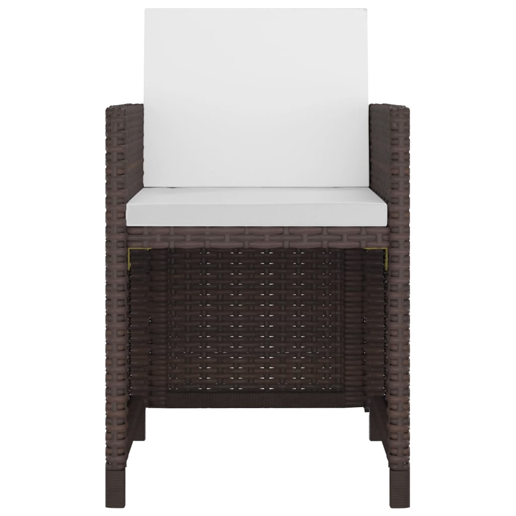 Vidaxl Set De Comedor Jardín 5 Pzas Y Cojines Ratán Sintético Marrón_3