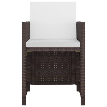 Vidaxl Set De Comedor Jardín 5 Pzas Y Cojines Ratán Sintético Marrón_3