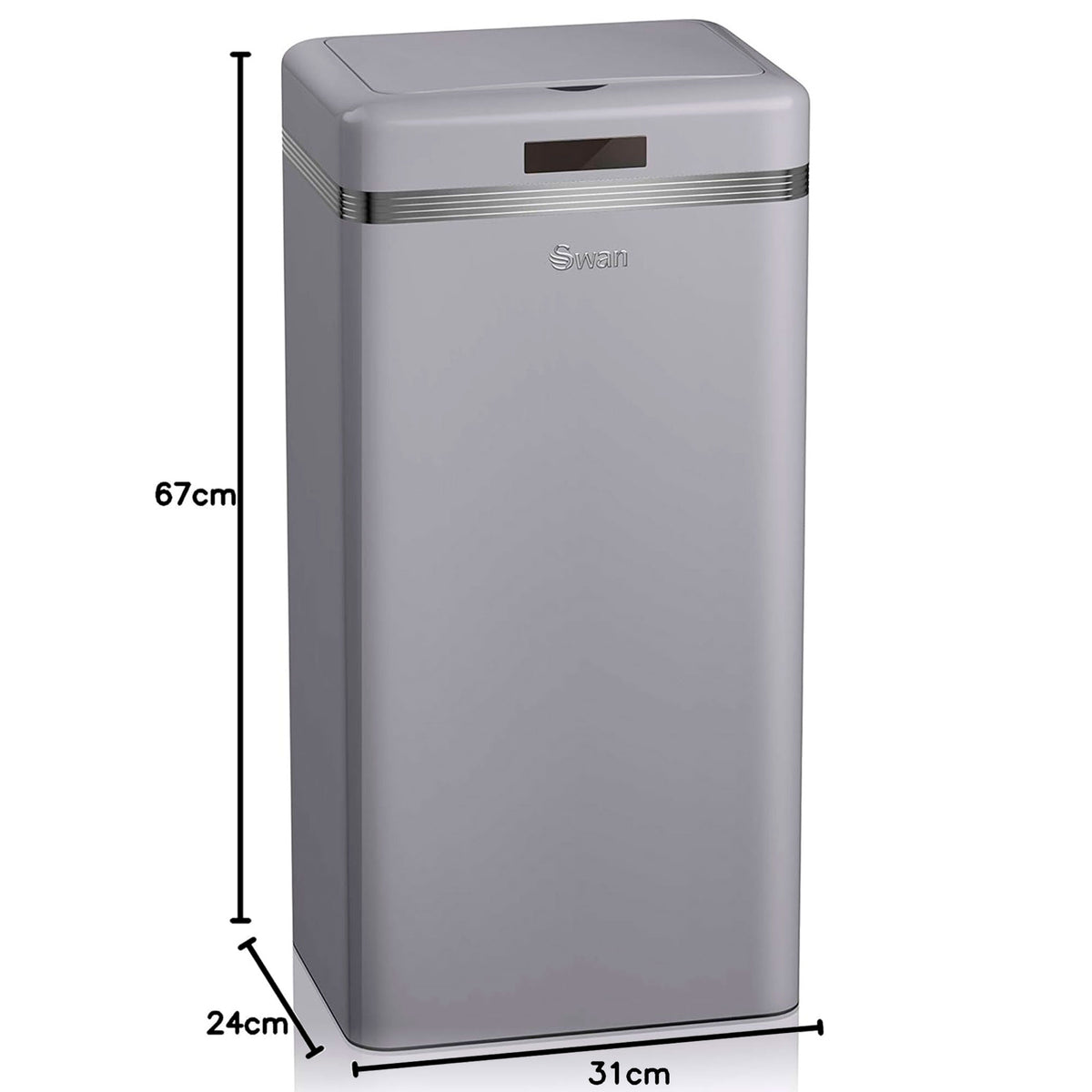 Swan Cubo De Basura Cocina Automático, Sensor De Movimiento, 45l, Metálico, Papelera Reciclaje, Swka4500grneu, Gris_3