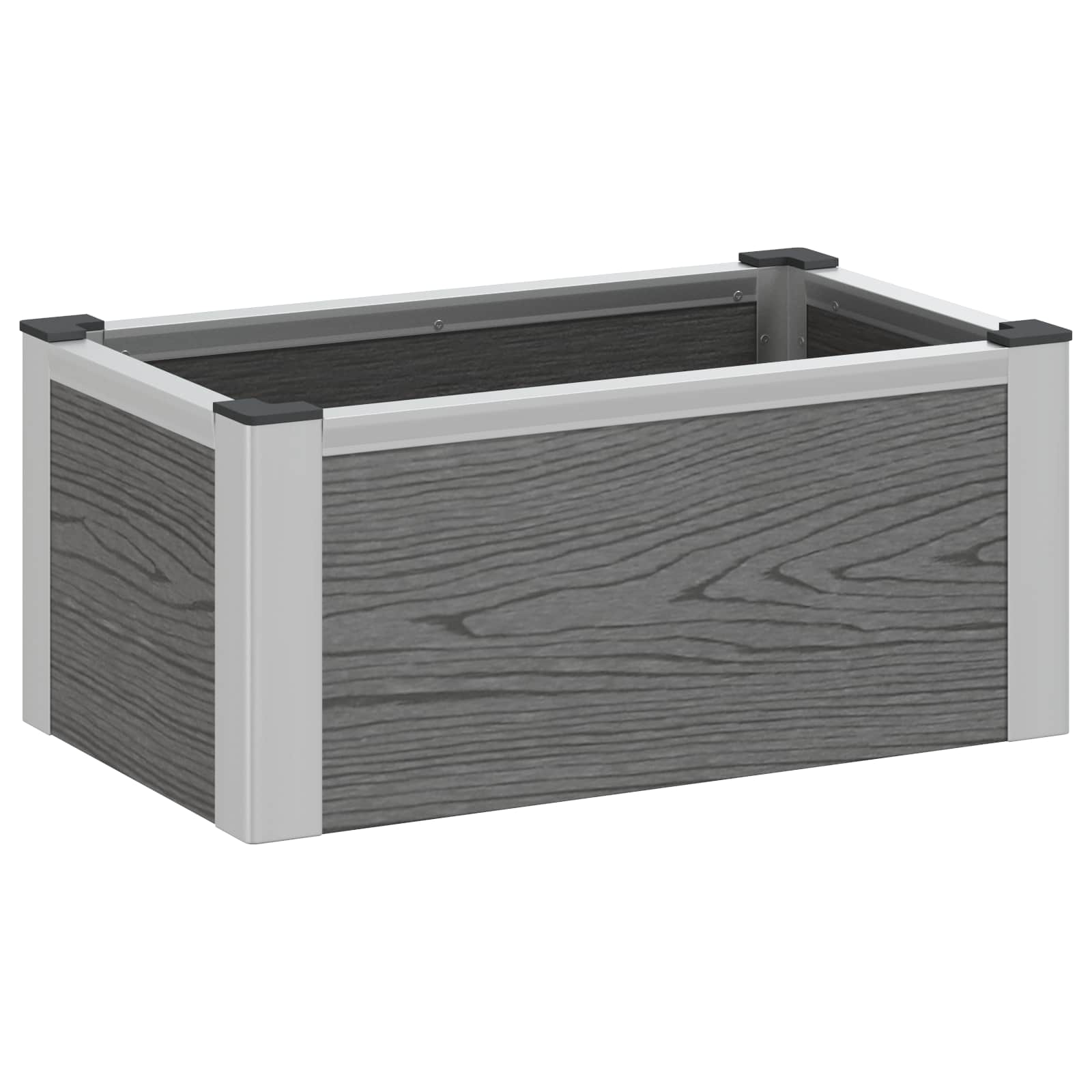Arriate Elevado Gris 50 X 30 X 22 Cm Wpc Y Aluminio_0