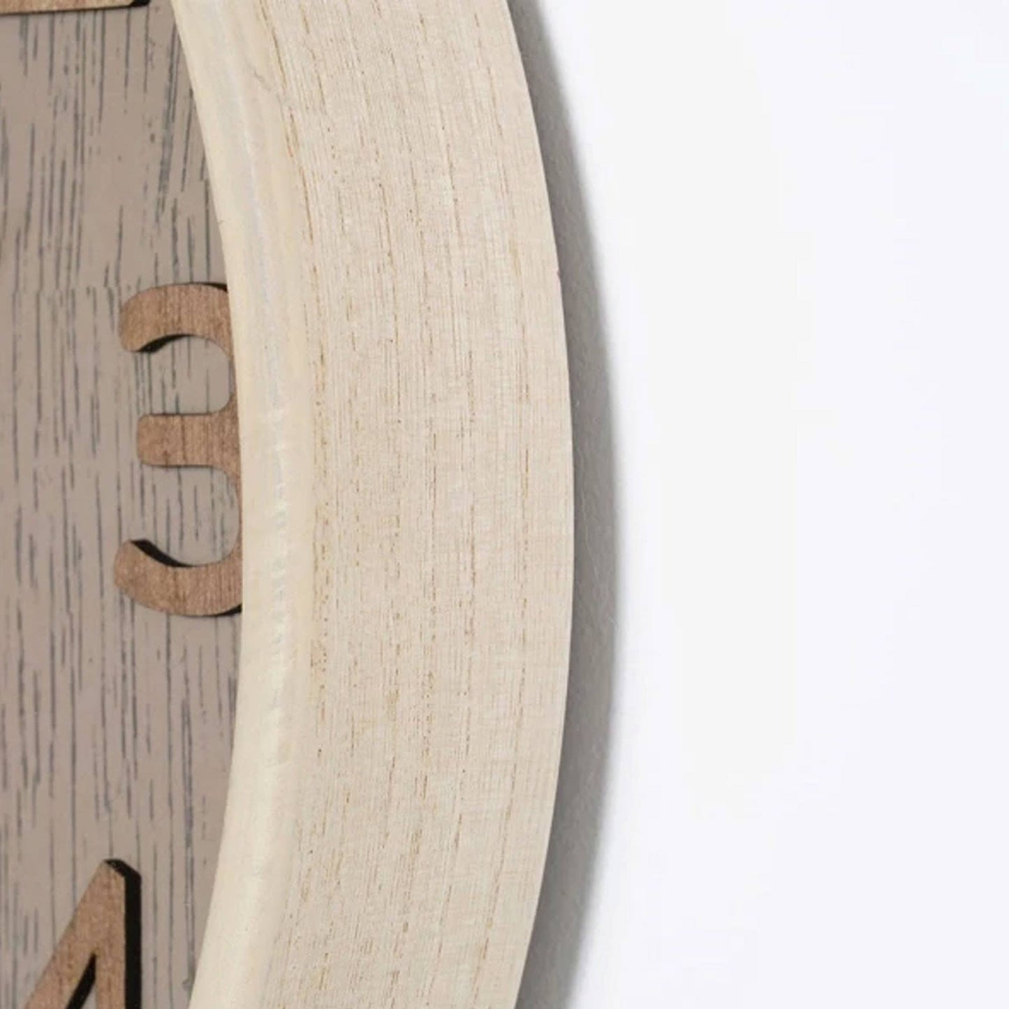 Well Home Reloj De Pared De Madera Aspecto Moderno Color Marrón Claro Ø38x5 Cm_4