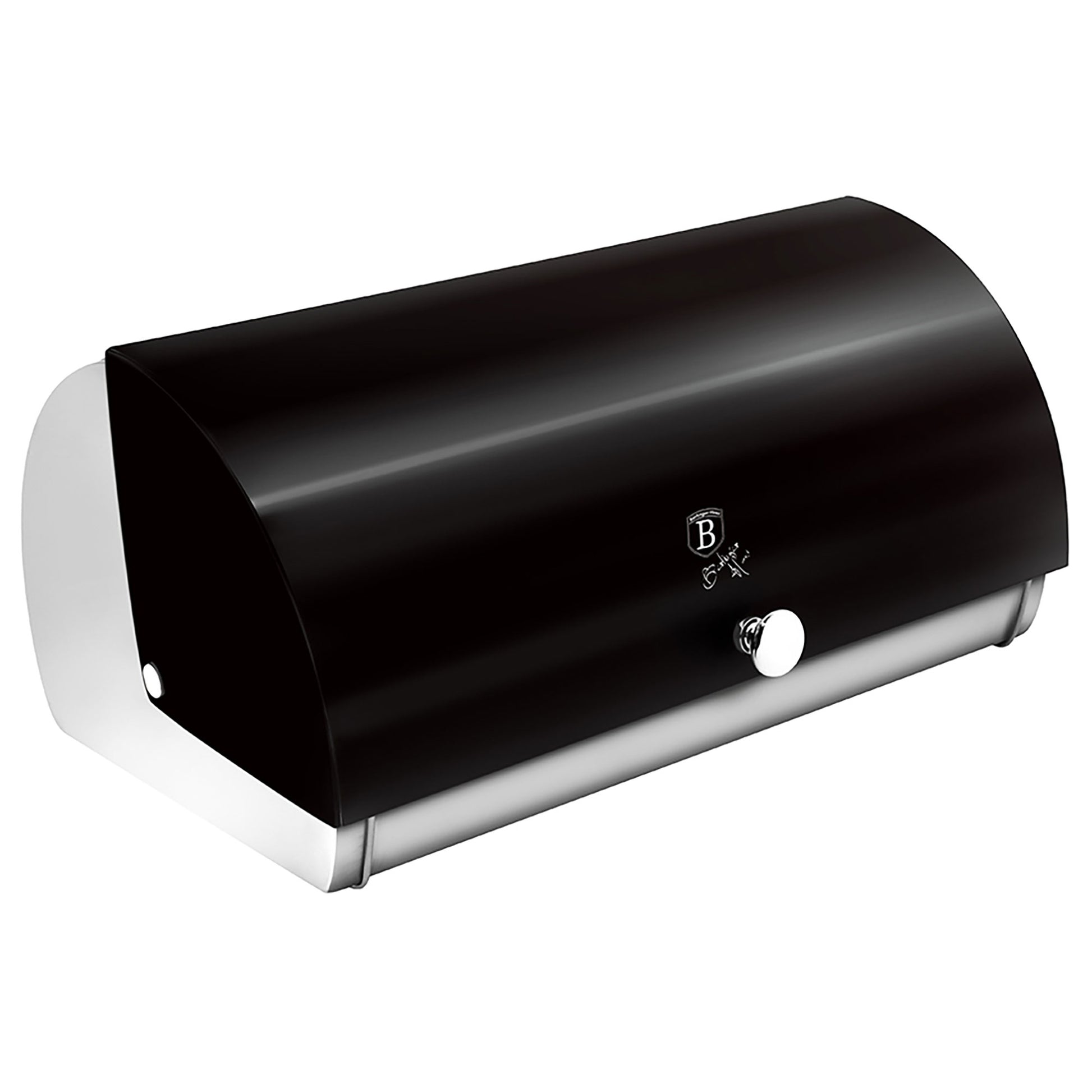 Panera De Mesa Para Guardar Pan Bollería, Tapa Deslizante, Acero Inoxidable, Diseño Moderno Berlinger Haus Black Silver, Acero Inoxidable / Negro_0