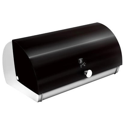 Panera De Mesa Para Guardar Pan Bollería, Tapa Deslizante, Acero Inoxidable, Diseño Moderno Berlinger Haus Black Silver, Acero Inoxidable / Negro_0