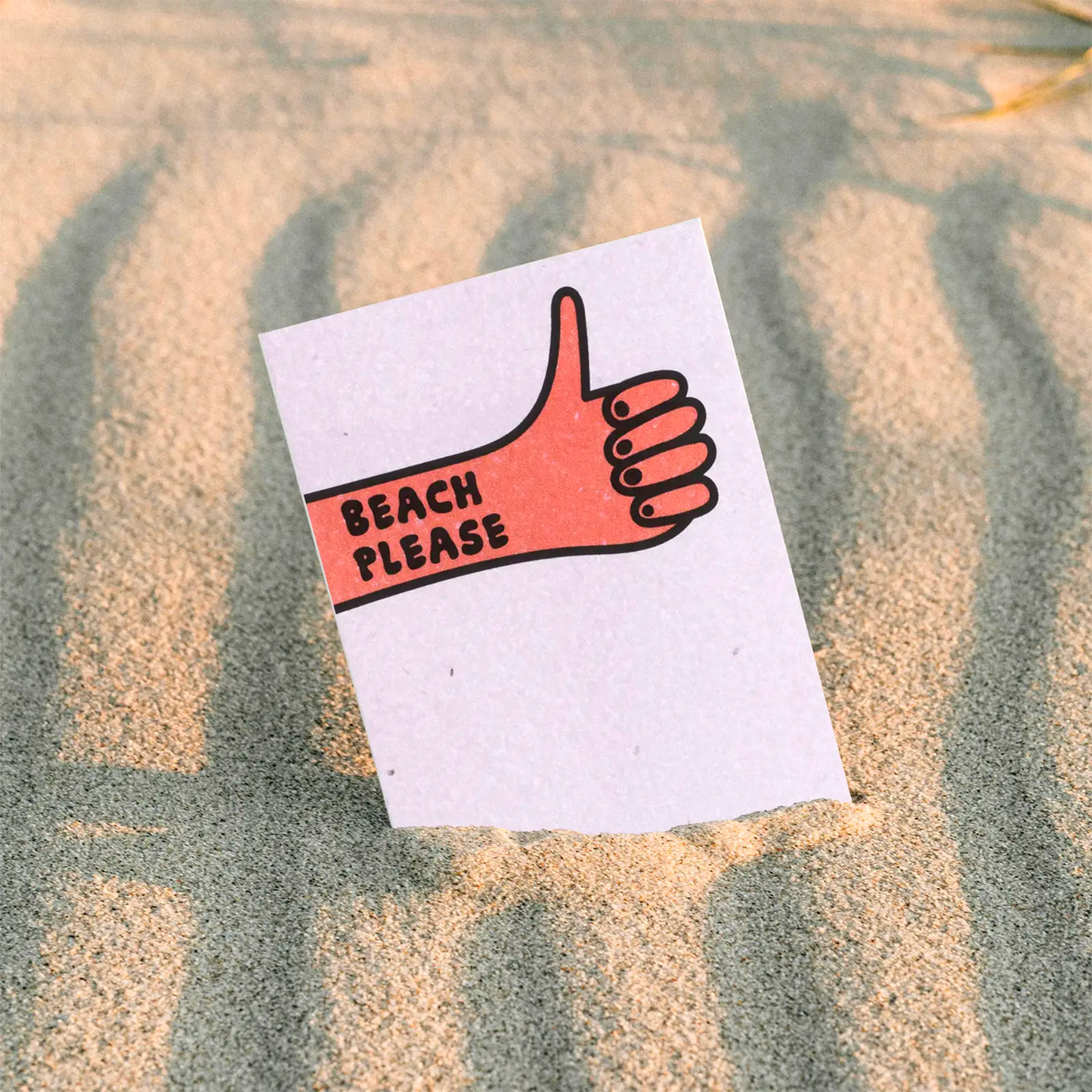 Postal Plantable Beach Please Semillas de Manzanilla | Papel de Algodón Reciclado | Regalo Original - Resetea_4