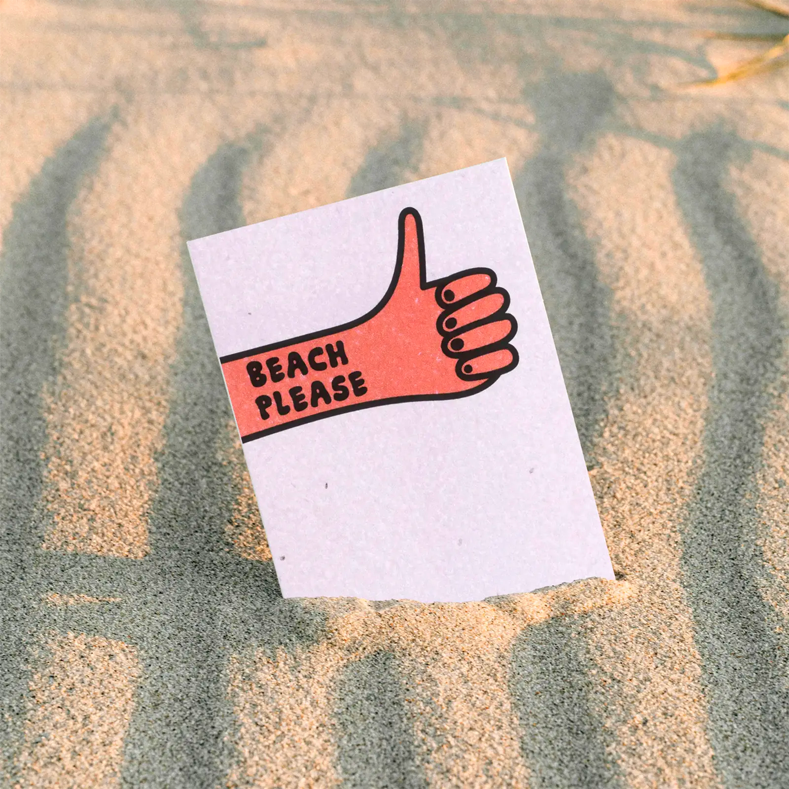 Postal Plantable Beach Please Semillas de Manzanilla | Papel de Algodón Reciclado | Regalo Original - Resetea_4