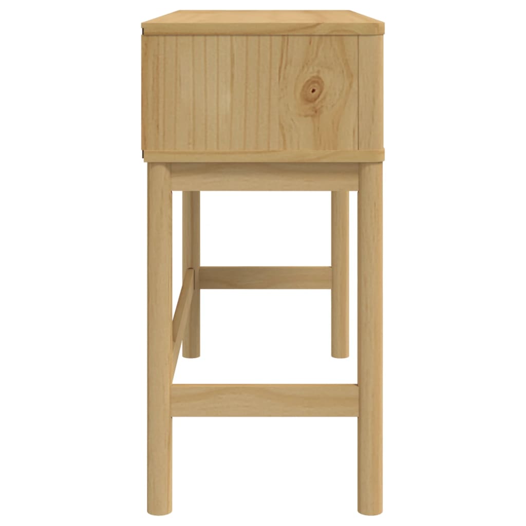 Mesa Consola Floro Madera Maciza De Pino Marrón 89,5x36,5x73 Cm_4