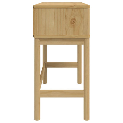 Mesa Consola Floro Madera Maciza De Pino Marrón 89,5x36,5x73 Cm_4