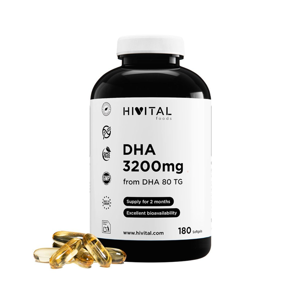 DHA 3200 mg Hivital 180 perlas