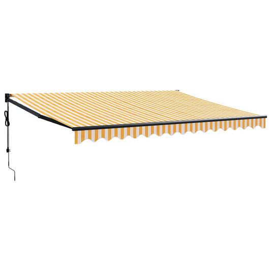 Toldo Retráctil Automático Amarillo Y Blanco 4x3 M_0