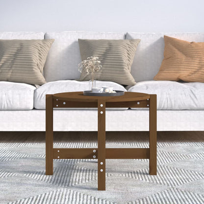 Mesa De Centro De Madera Maciza De Pino Marrón Miel 62,5x45 Cm_1