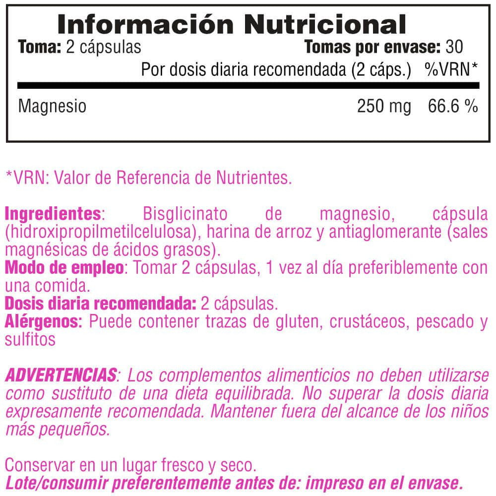 Bisglicinato De Magnesio 250mg - 60 Cápsulas Vegetales - Magnesio - Smart Supplements_4
