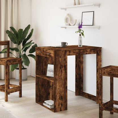 Mesa Alta De Bar Madera Ingeniería Roble Ahumado 102x70x103,5cm_1