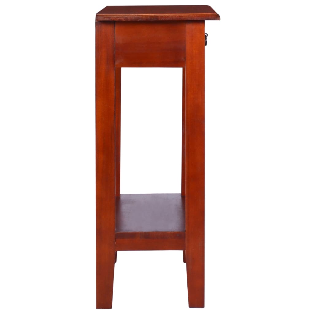 Mesa Consola Clásica De Madera Maciza Caoba Marrón 60x30x75cm_2
