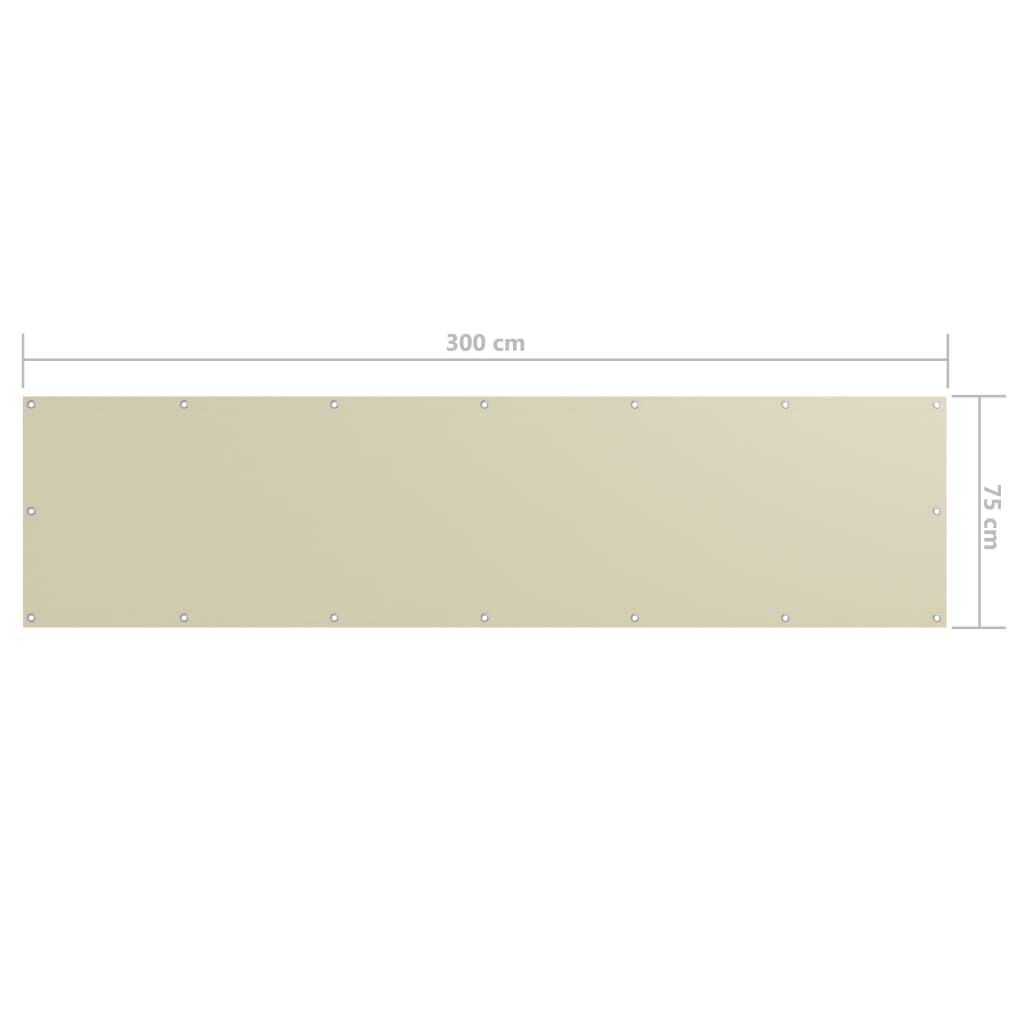 Vidaxl Toldo Para Balcón Tela Oxford Crema 75x300 Cm_4