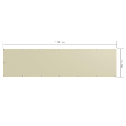 Vidaxl Toldo Para Balcón Tela Oxford Crema 75x300 Cm_4