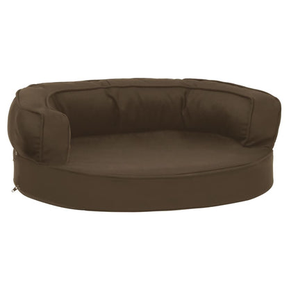 Vidaxl Colchón De Cama De Perro Ergonómico Aspecto Lino Marrón 60x42cm_0