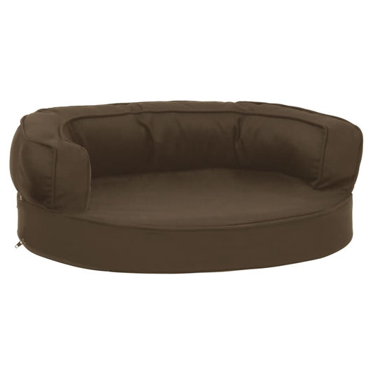 Vidaxl Colchón De Cama De Perro Ergonómico Aspecto Lino Marrón 60x42cm_0