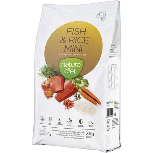 Natura Diet Fish & Rice Mini GMO Free Pienso para perros 3 kg