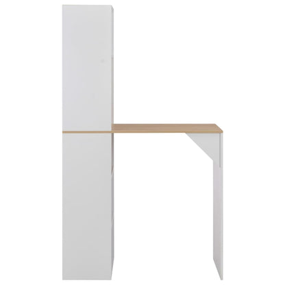 Mesa De Bar Con Estantería Blanca 115x59x200 Cm_0