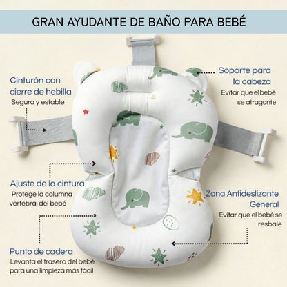 Cojín De Baño Antideslizante Con Estampado De Elefantes Para Bebés, Cómodo Y Seguro Bathby_4