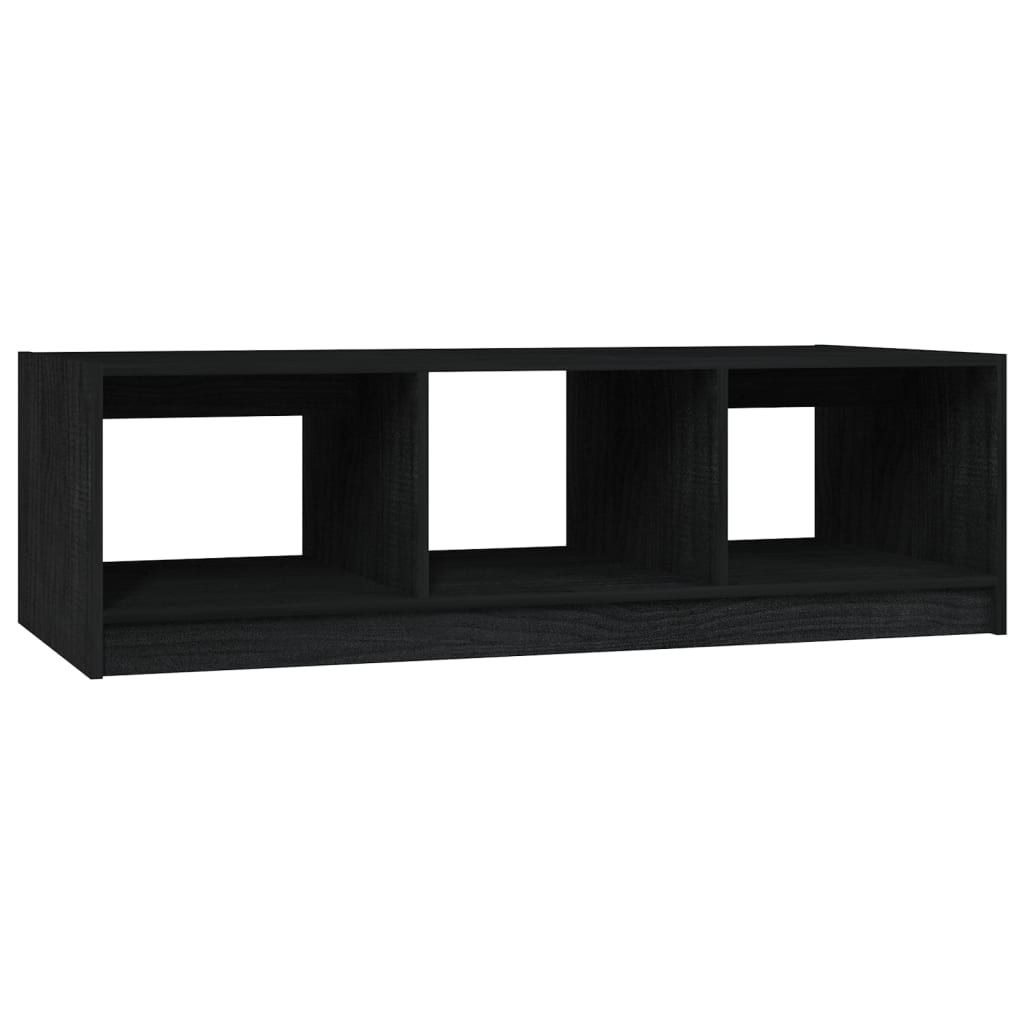 Mesa De Centro De Madera Maciza De Pino Negro 110x50x34 Cm_0