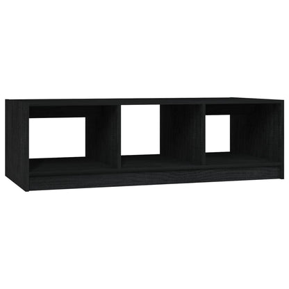 Mesa De Centro De Madera Maciza De Pino Negro 110x50x34 Cm_0