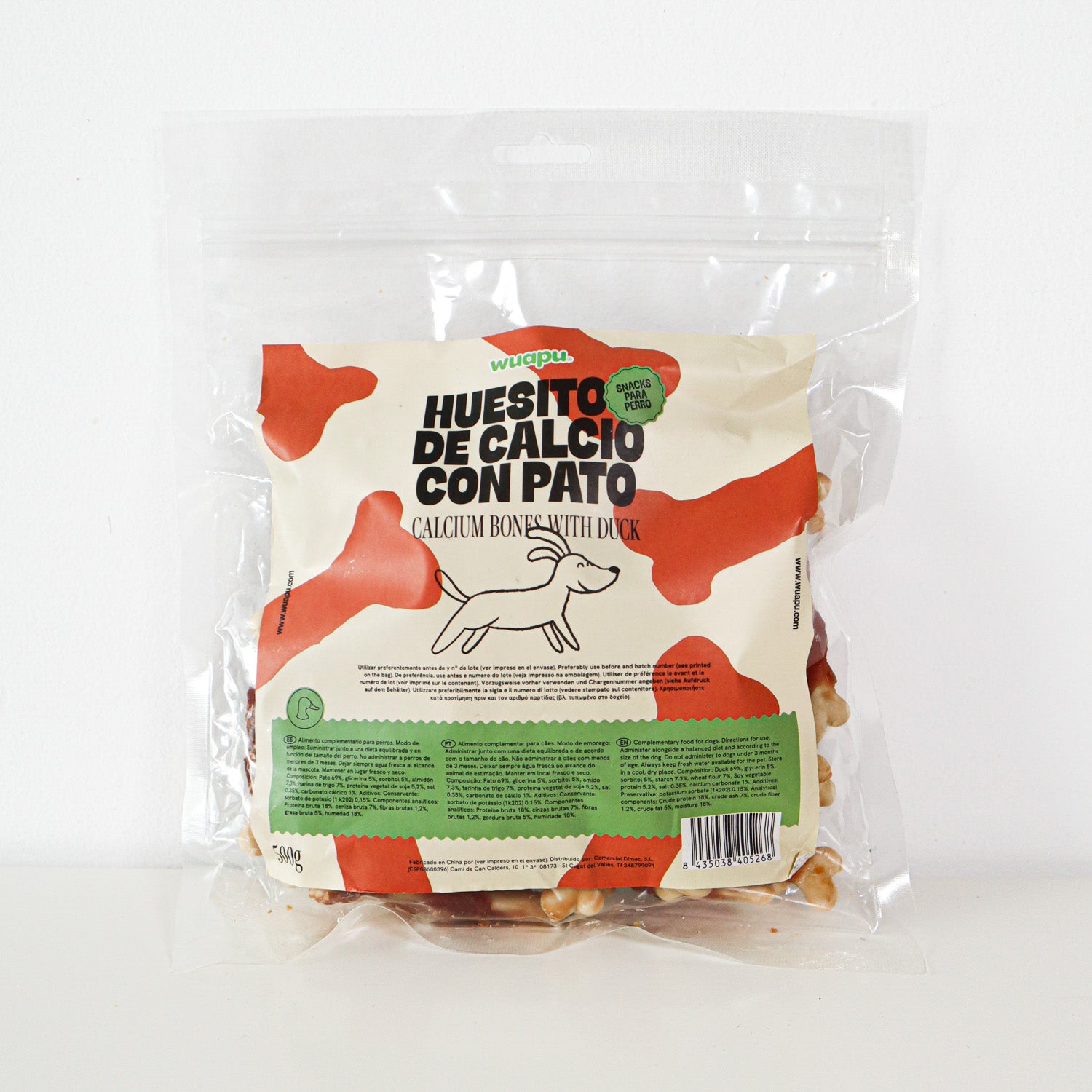 Snack Natural Para Perro Huesitos De Calcio Con Pato Wuapu