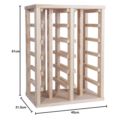 Well Home - Botellero En Madera De Pino Con 24 Estantes Sin Barnizar