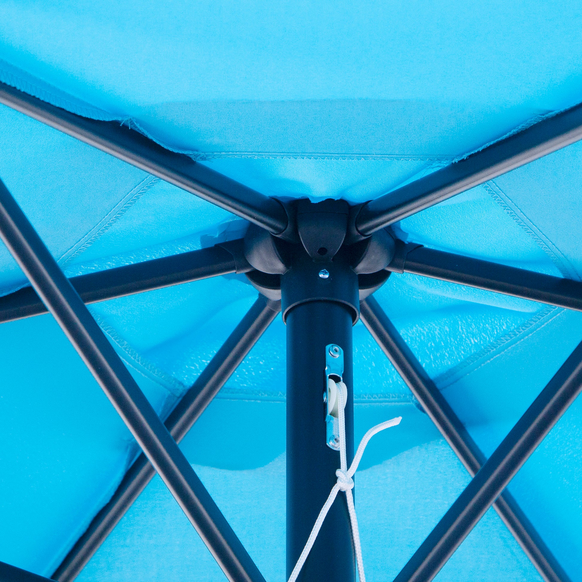 Outsunny Sombrilla Para Jardín Ø260x235 Cm Parasol Reclinable Con Manivela Azul_4