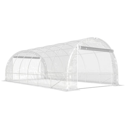 Outsunny Invernadero De Túnel 6x3x2 M Con 2 Puertas Enrollables Transparente_0