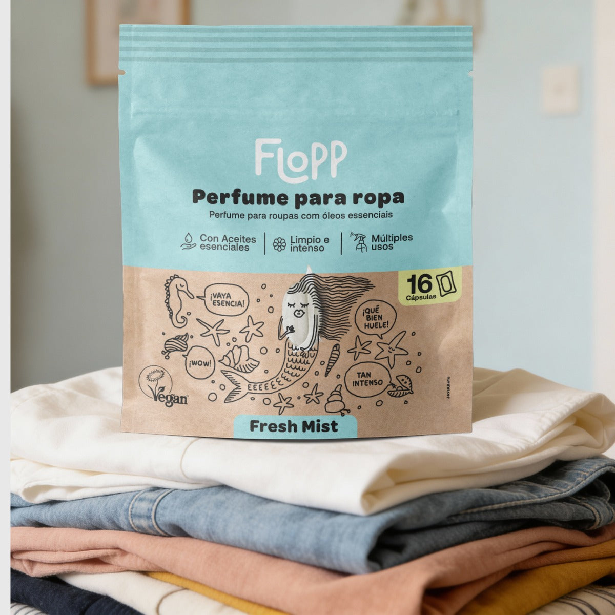Perfumador Ropa Perfumador Ropa Fresh Mist Flopp Eco 16 cápsulas en Planeta Huerto