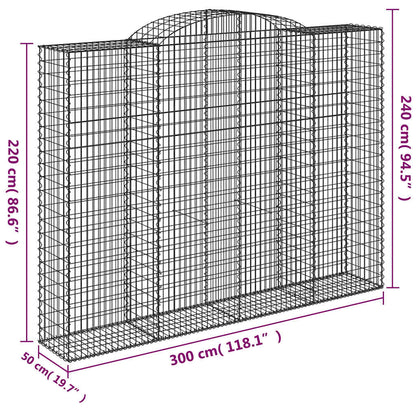 Cestas De Gaviones 4 Uds Forma De Arco Hierro 300x50x220/240 Cm_5