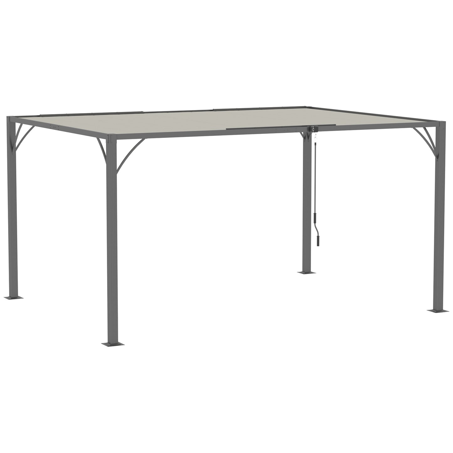 Outsunny Pérgola De Jardín 3x4 M Con Techo De Lamas Orientables Upf30+ Crema_4