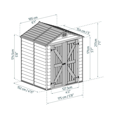 Cobertizo de jardín Skylight Deco gris deco Canopia by Palram 185x154 cm