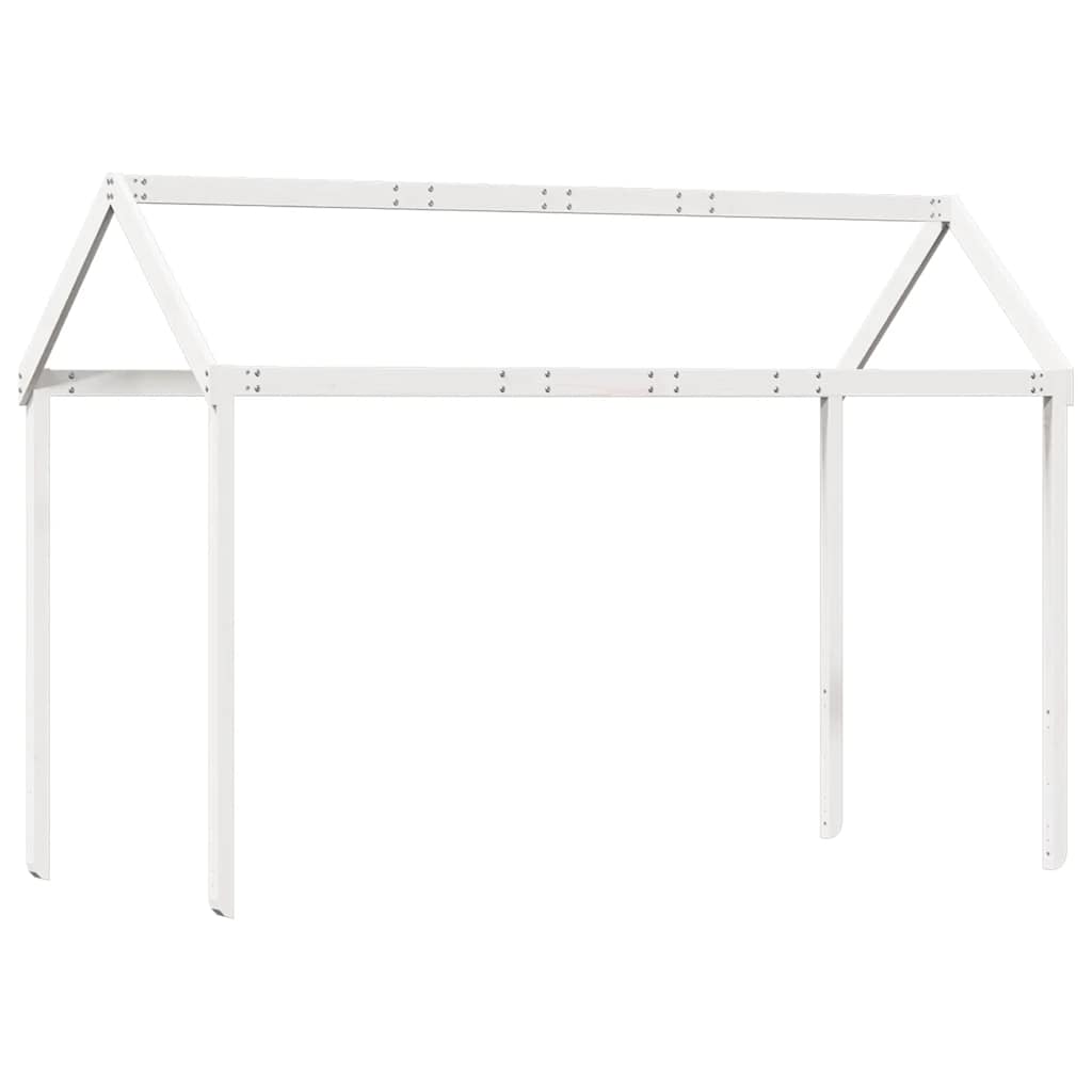 Techo De Cama Infantil Madera Maciza Blanco 217x95,5x159 Cm_0