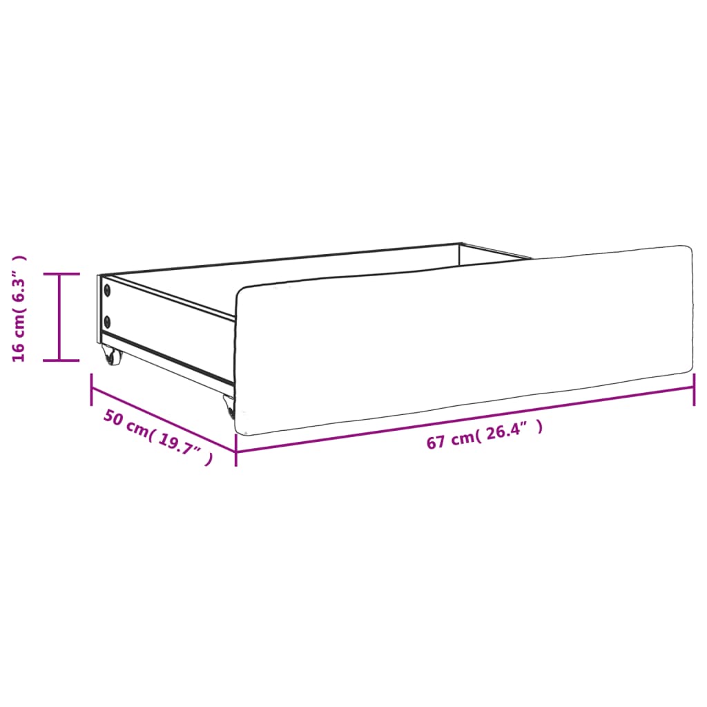 Cajones De Cama 2 Uds Madera De Ingeniería Y Tela Color Crema / Vetonek_1