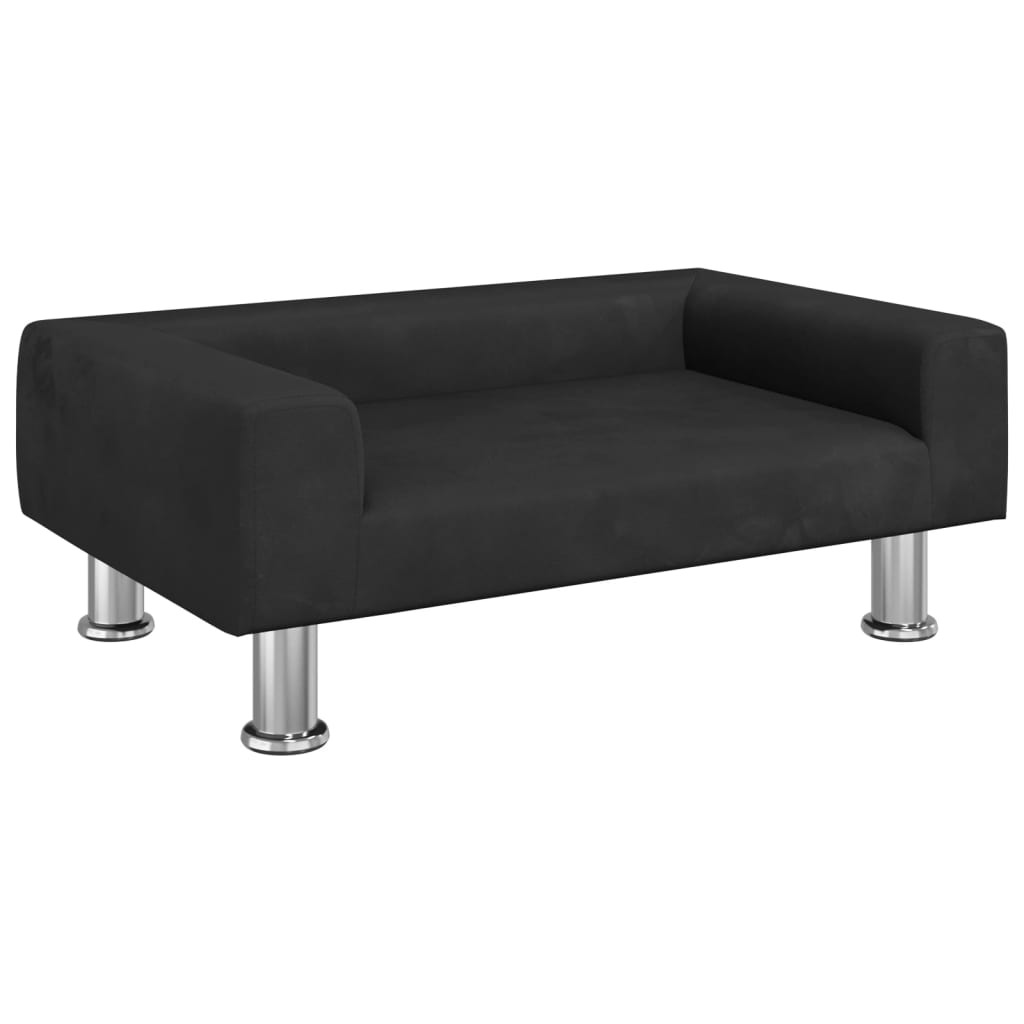 Cama Para Perros De Terciopelo Negra 70x45x26,5 Cm / Vetonek_0