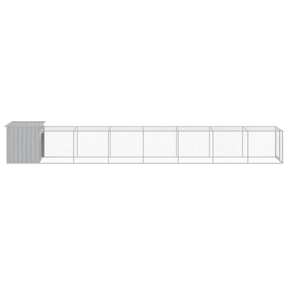Vidaxl Gallinero Con Corral Acero Galvanizado Gris Claro 110x813x110cm_3