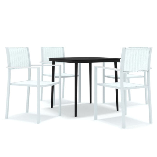 Juego De Comedor De Jardín De 5 Piezas Blanco / Vetonek_0