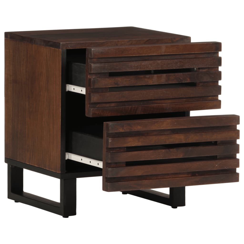 Mesita De Noche De Madera Maciza De Mango 40x34x46 Cm_0