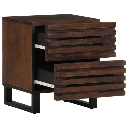 Mesita De Noche De Madera Maciza De Mango 40x34x46 Cm_0