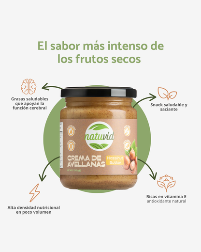 Crema de Avellanas NATUVID 100% Natural Tostada | 250g | Sin Gluten y Sin Lactosa | Ideal Keto, Low Carb y Vegana_2