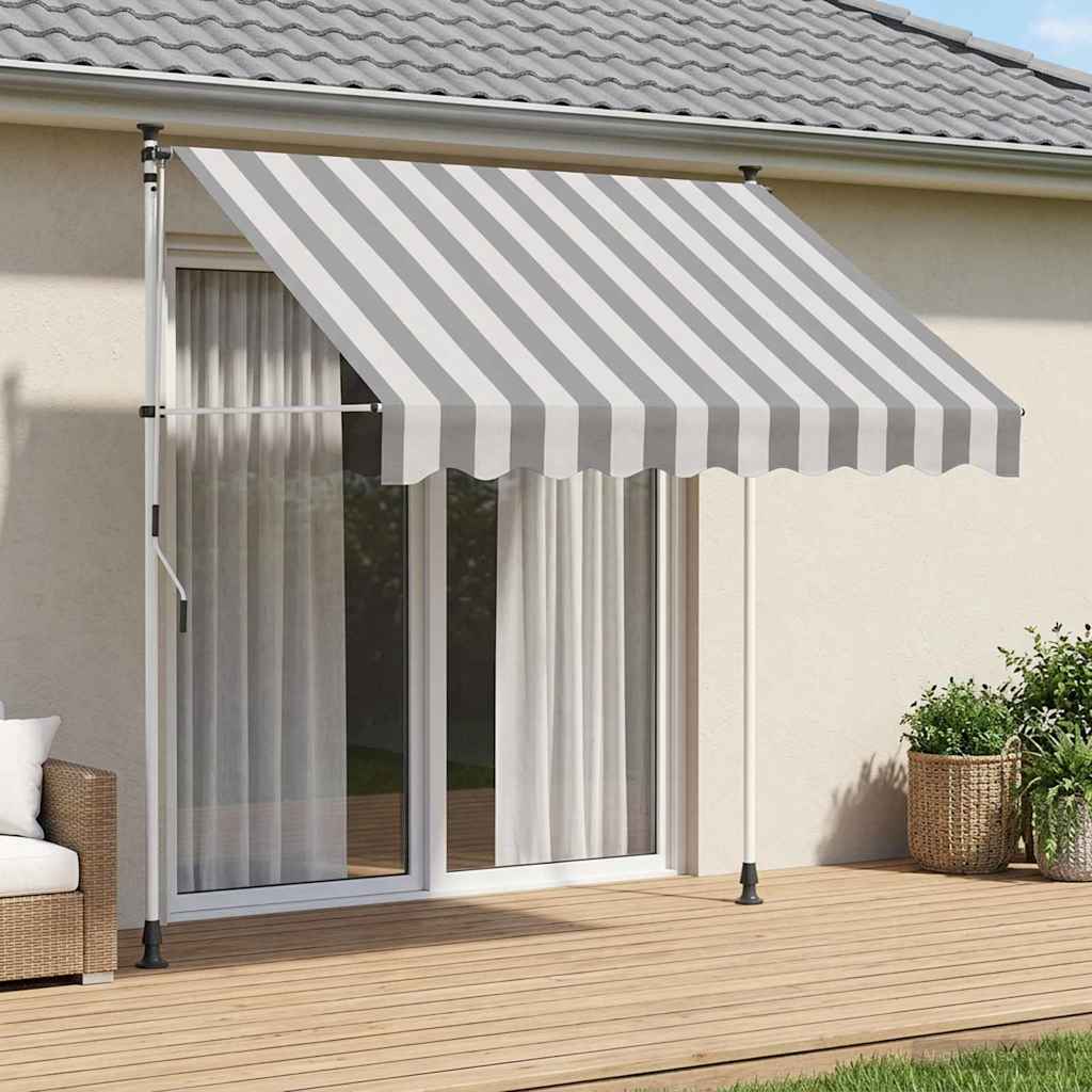 Toldo Retráctil Manual Antracita Y Blanco 350 Cm_1