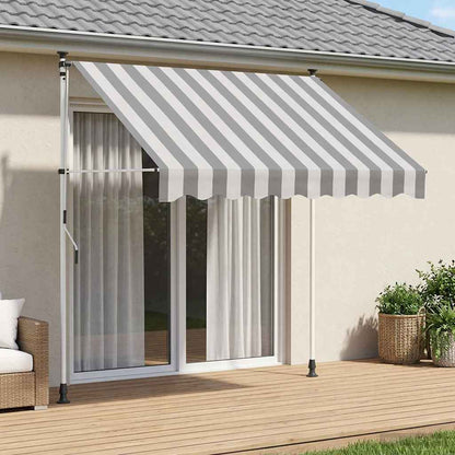 Toldo Retráctil Manual Antracita Y Blanco 350 Cm_1