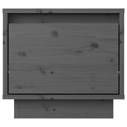 Mesitas De Noche 2 Uds Madera Maciza De Pino Gris 35x34x32 Cm_3