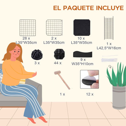 Pawhut Jaula Para Animales Pequeños Forma Personalizable 105x70x116 Cm Negro_5