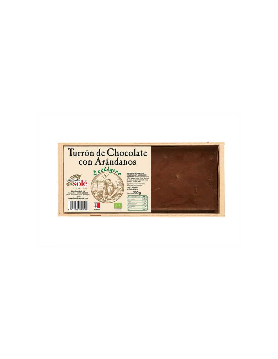 Turrón Chocolate Con Arándanos Bio - Chocolate Solé_0